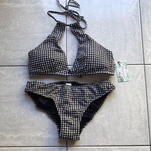 NWT black and white checkered bikini- never worn